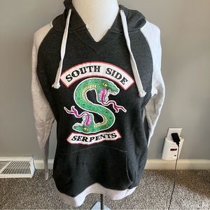 Women’s Riverdale South Side Serpents Sweatshirt Raglan Hoodie Pullover Medium M